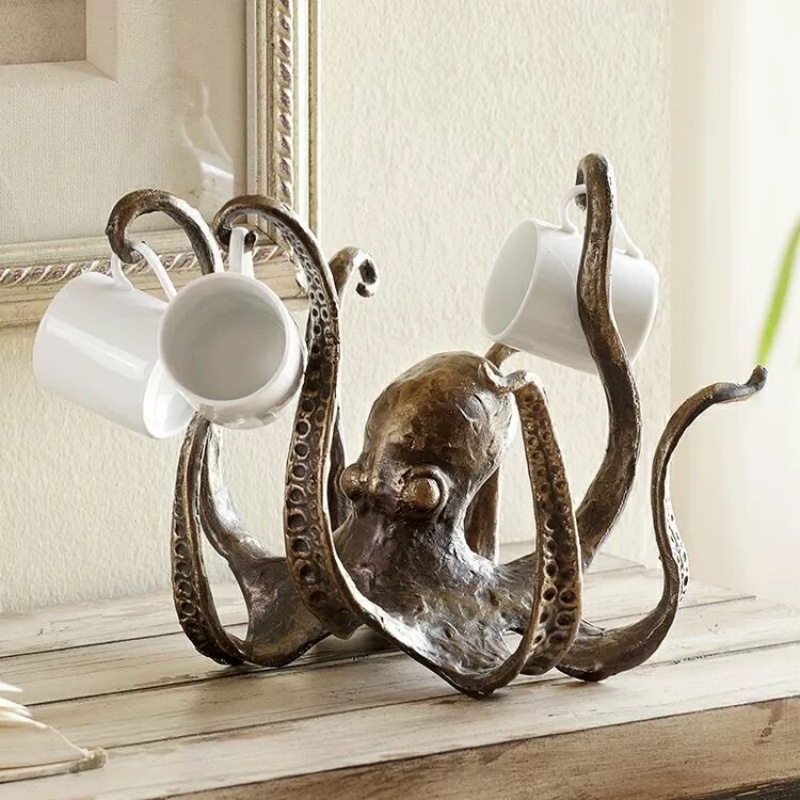 Aquarium Decor - 1pc Octopus Sculpture Cup Holder, Octopus
