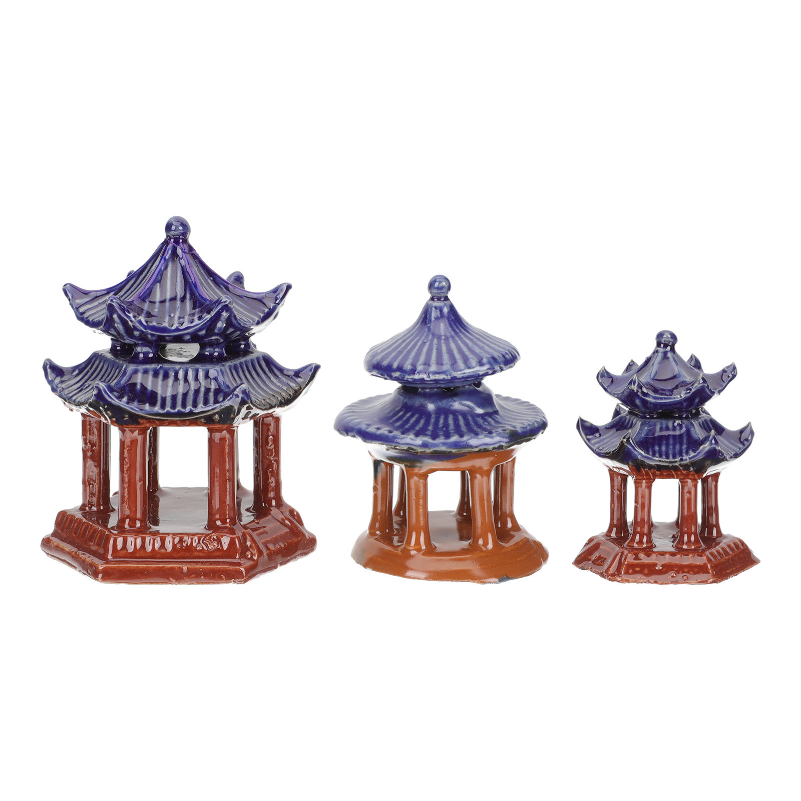 3Pcs Ceramic Pavilion Miniatur - Aquarium Decor 评论和价格