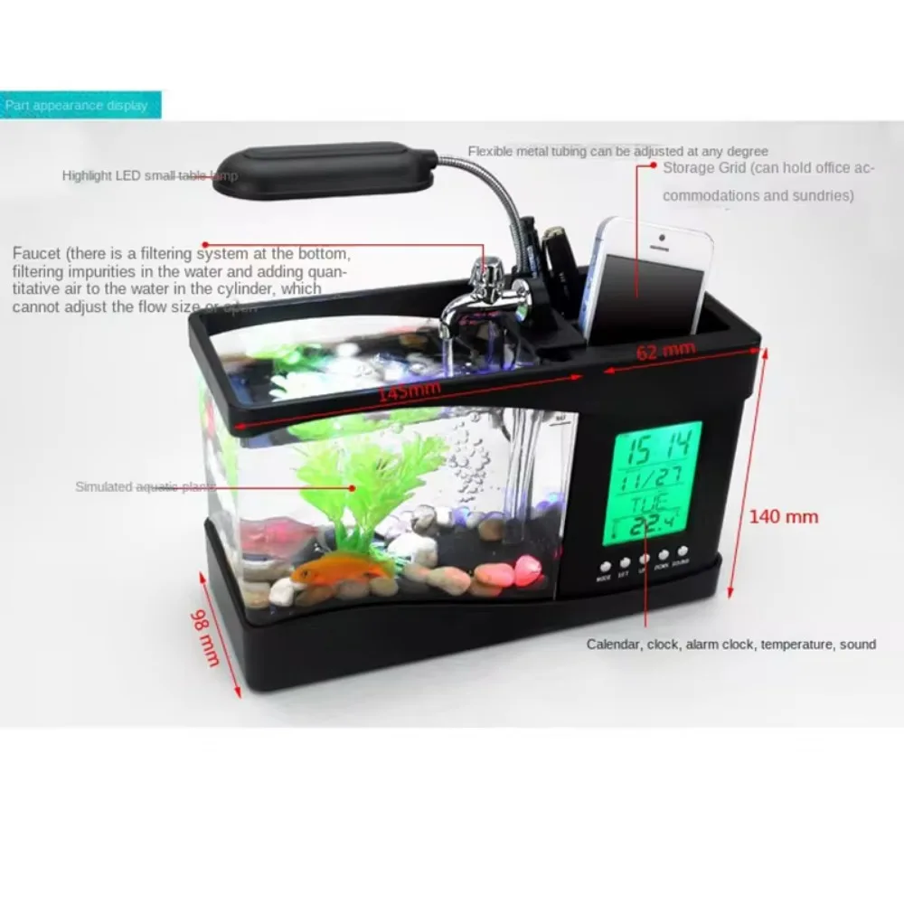 Aquarium Mini Fish Tank with W - Aquarium Light 评论和价格