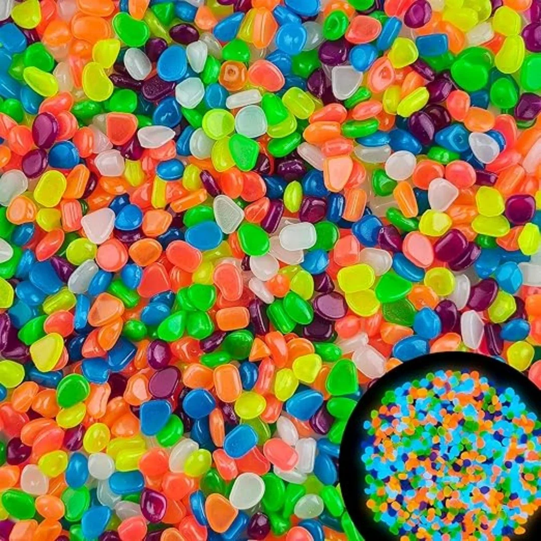 500Pcs Glow in The Dark Garden - Fish Tank Gravel 评论和价格
